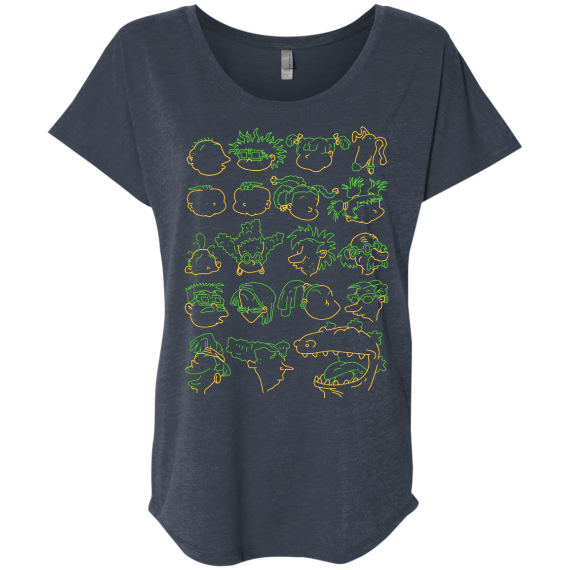 T-Shirts Vintage Navy / X-Small RUGRAT HEADS Triblend Dolman Sleeve