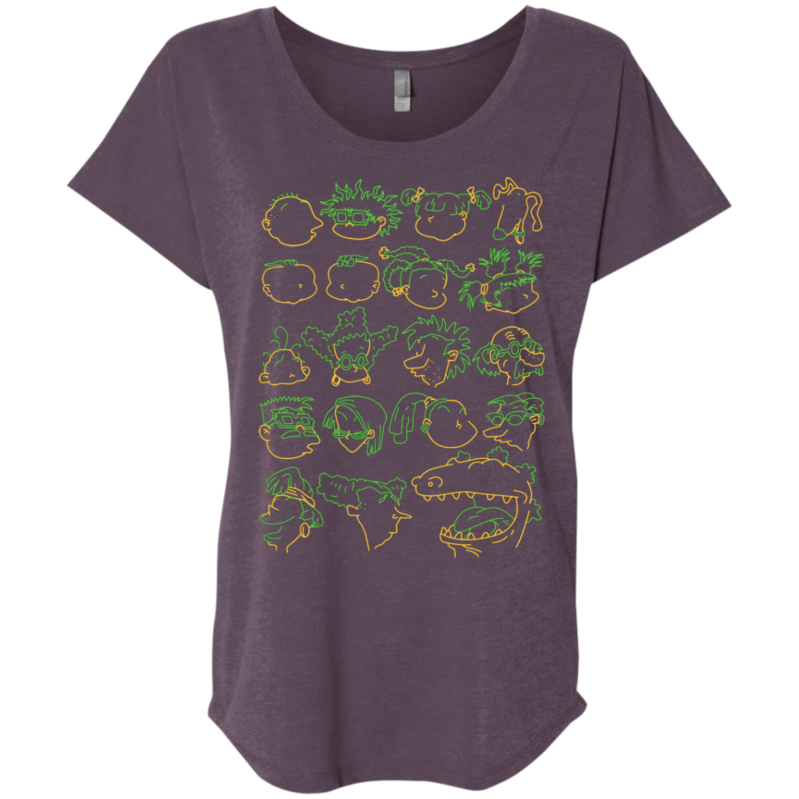 T-Shirts Vintage Purple / X-Small RUGRAT HEADS Triblend Dolman Sleeve