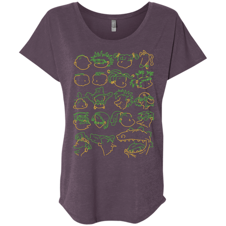 T-Shirts Vintage Purple / X-Small RUGRAT HEADS Triblend Dolman Sleeve