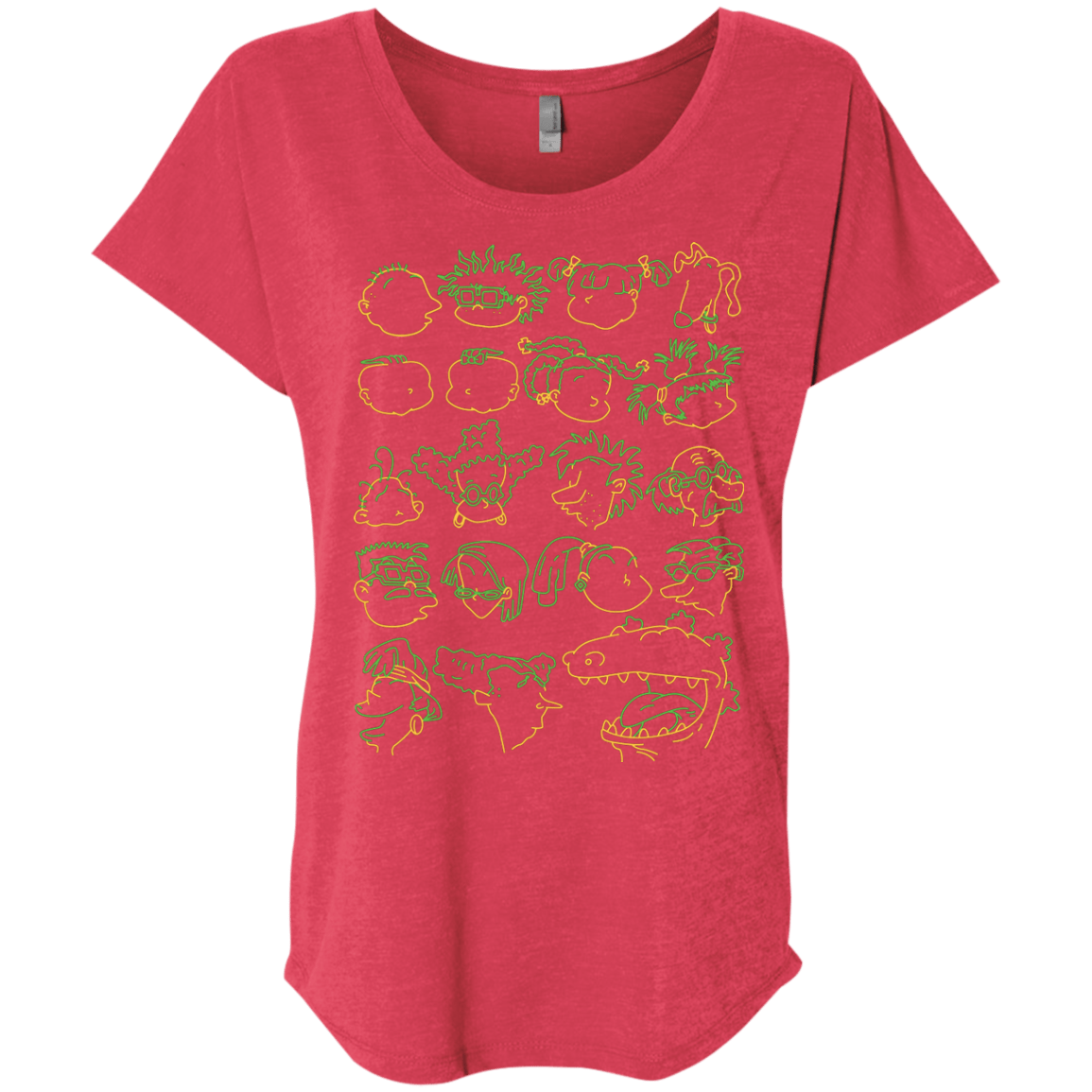 T-Shirts Vintage Red / X-Small RUGRAT HEADS Triblend Dolman Sleeve