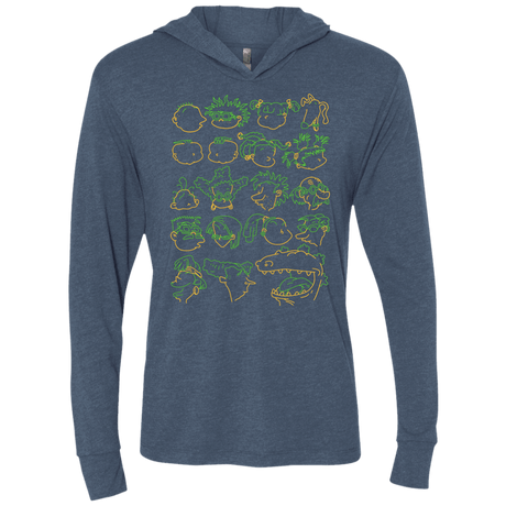 T-Shirts Indigo / X-Small RUGRAT HEADS Triblend Long Sleeve Hoodie Tee