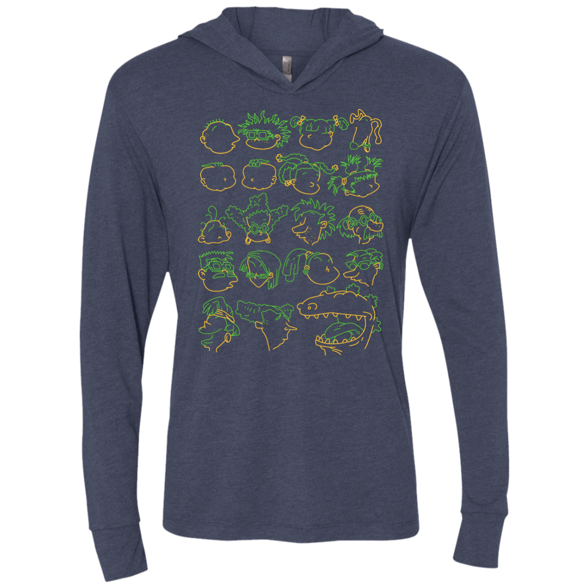 T-Shirts Vintage Navy / X-Small RUGRAT HEADS Triblend Long Sleeve Hoodie Tee