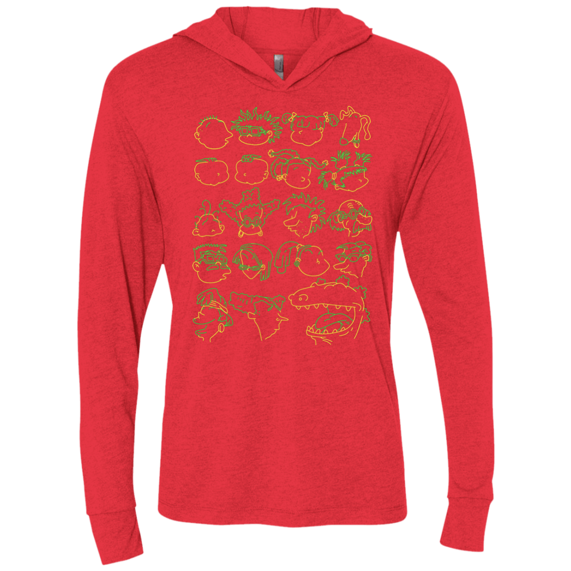 T-Shirts Vintage Red / X-Small RUGRAT HEADS Triblend Long Sleeve Hoodie Tee