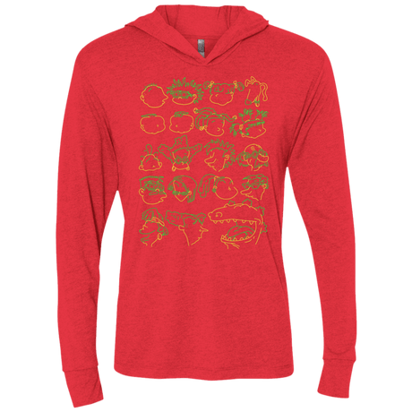 T-Shirts Vintage Red / X-Small RUGRAT HEADS Triblend Long Sleeve Hoodie Tee
