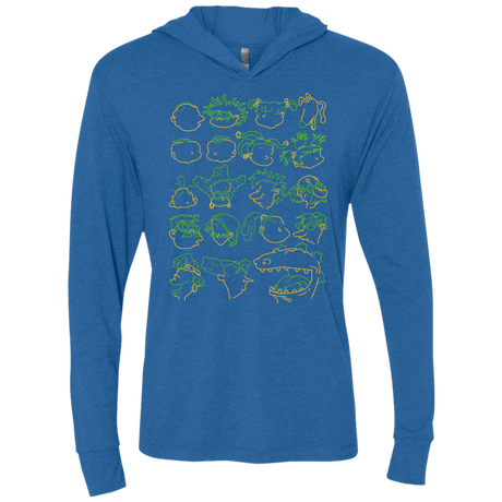 T-Shirts Vintage Royal / X-Small RUGRAT HEADS Triblend Long Sleeve Hoodie Tee
