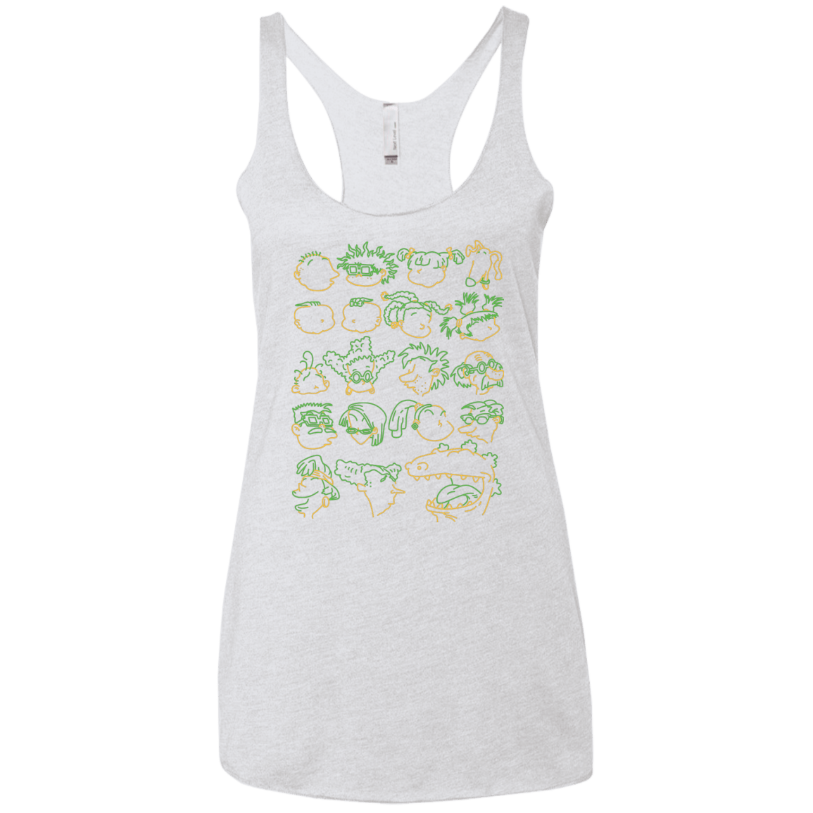 T-Shirts Heather White / X-Small RUGRAT HEADS Women's Triblend Racerback Tank