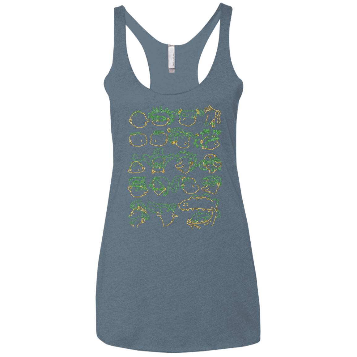 T-Shirts Indigo / X-Small RUGRAT HEADS Women's Triblend Racerback Tank