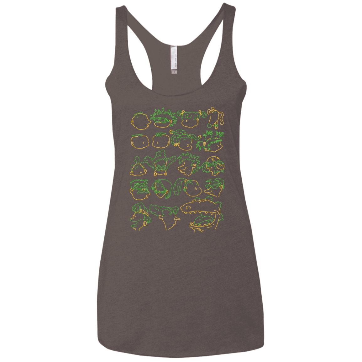 T-Shirts Macchiato / X-Small RUGRAT HEADS Women's Triblend Racerback Tank