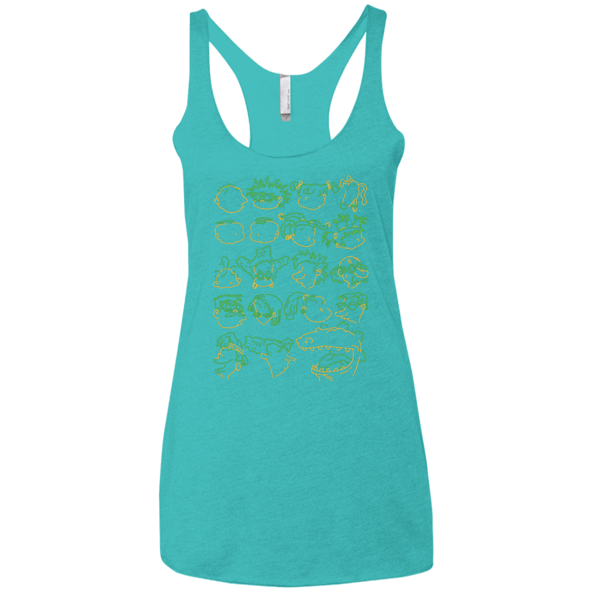 T-Shirts Tahiti Blue / X-Small RUGRAT HEADS Women's Triblend Racerback Tank