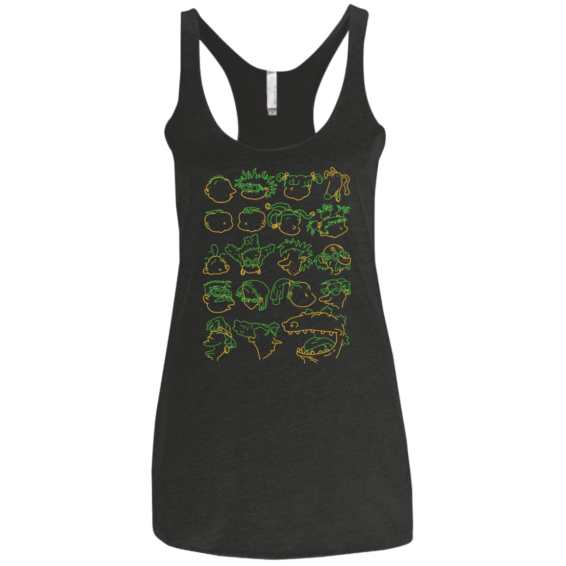 T-Shirts Vintage Black / X-Small RUGRAT HEADS Women's Triblend Racerback Tank