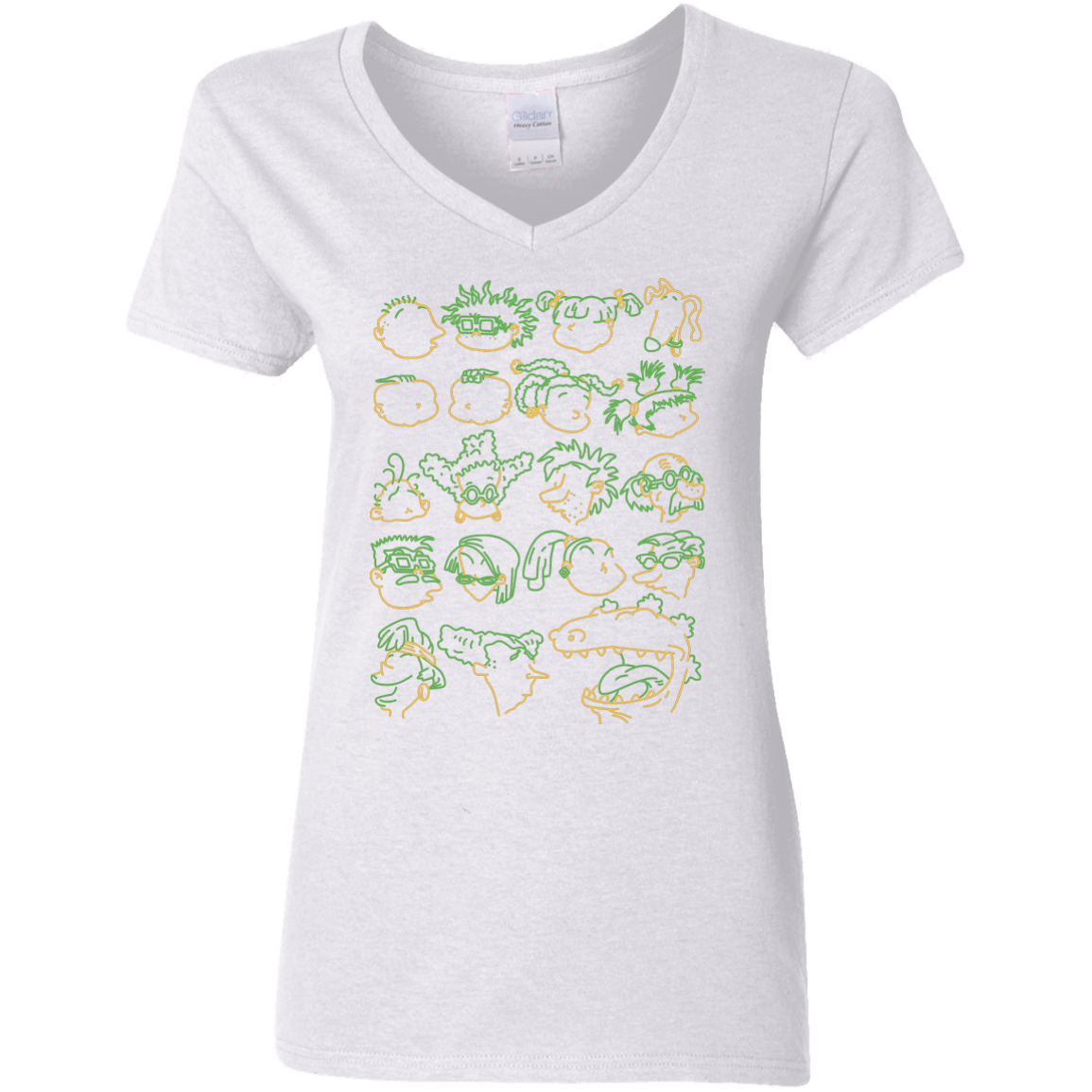 T-Shirts White / S RUGRAT HEADS Women's V-Neck T-Shirt