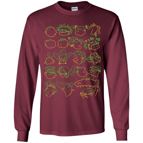 T-Shirts Maroon / YS RUGRAT HEADS Youth Long Sleeve T-Shirt