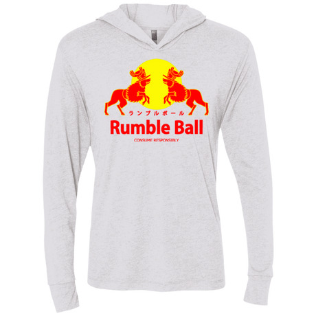 T-Shirts Heather White / X-Small Rumble Ball Triblend Long Sleeve Hoodie Tee