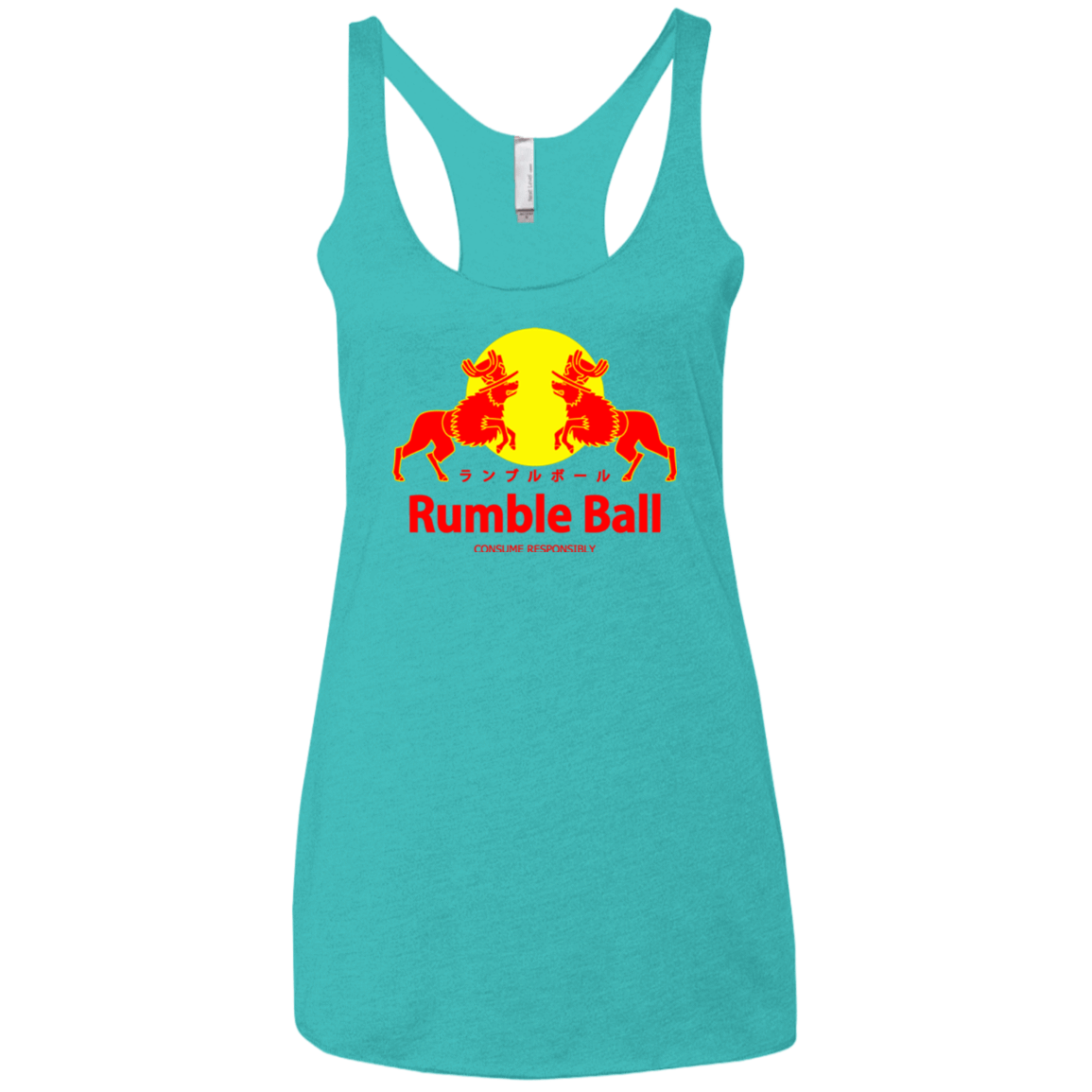 T-Shirts Tahiti Blue / X-Small Rumble Ball Women's Triblend Racerback Tank