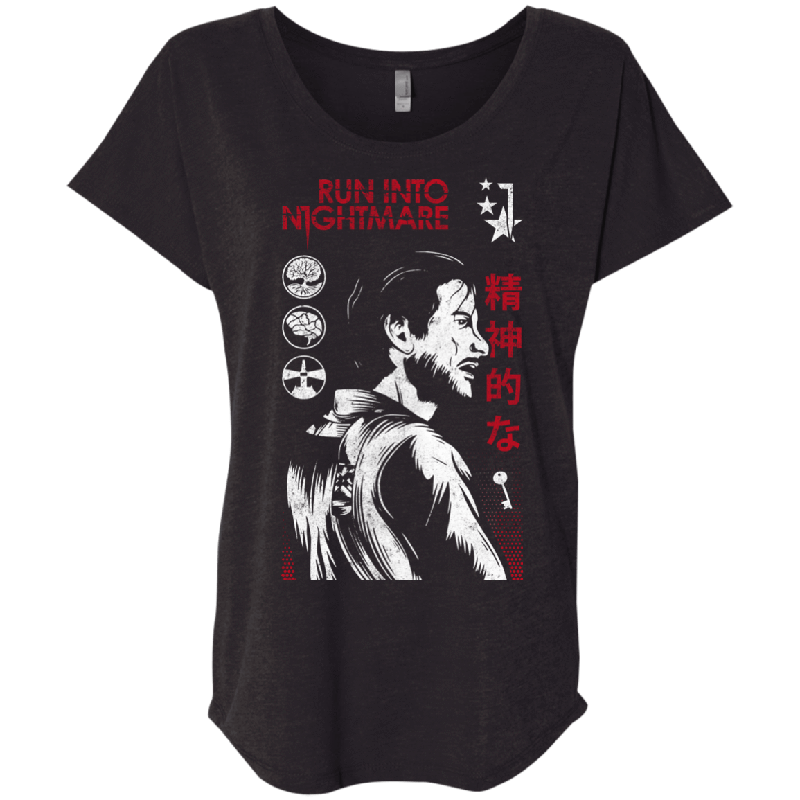 T-Shirts Vintage Black / X-Small Run Into Nightmare Triblend Dolman Sleeve