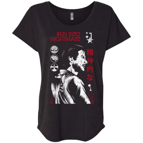 T-Shirts Vintage Black / X-Small Run Into Nightmare Triblend Dolman Sleeve