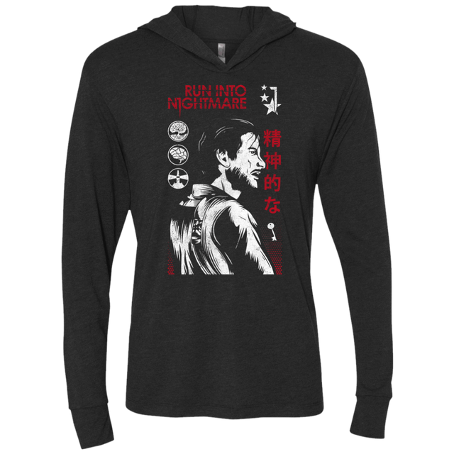 T-Shirts Vintage Black / X-Small Run Into Nightmare Triblend Long Sleeve Hoodie Tee