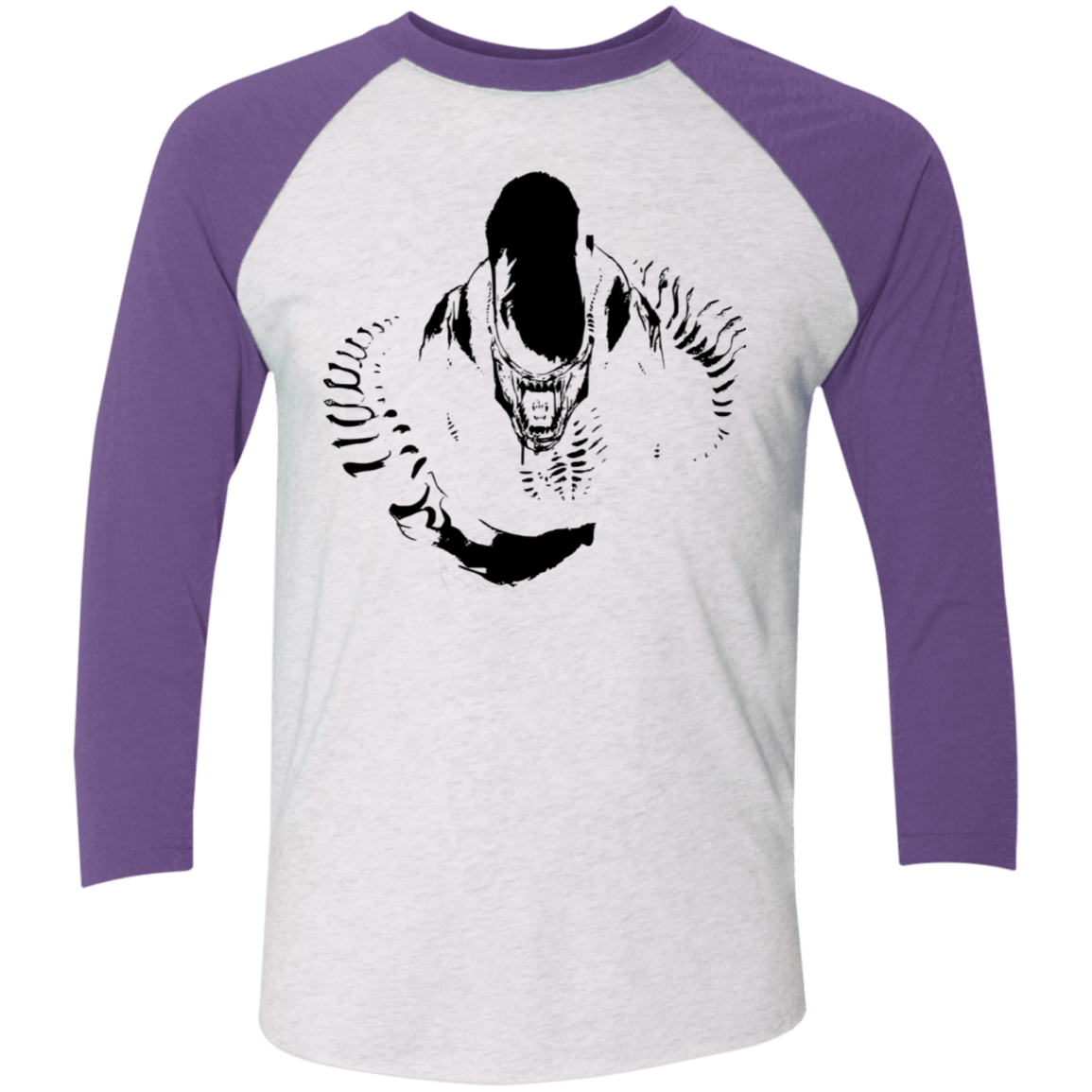 T-Shirts Heather White/Purple Rush / X-Small Run Men's Triblend 3/4 Sleeve