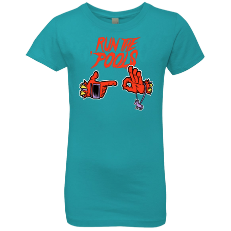 T-Shirts Tahiti Blue / YXS Run the Pools Girls Premium T-Shirt