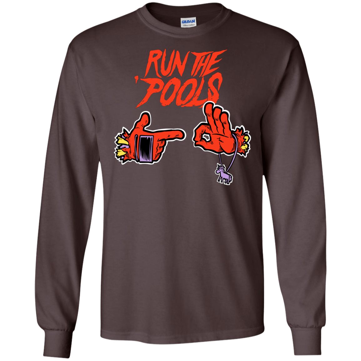 T-Shirts Dark Chocolate / S Run the Pools Men's Long Sleeve T-Shirt