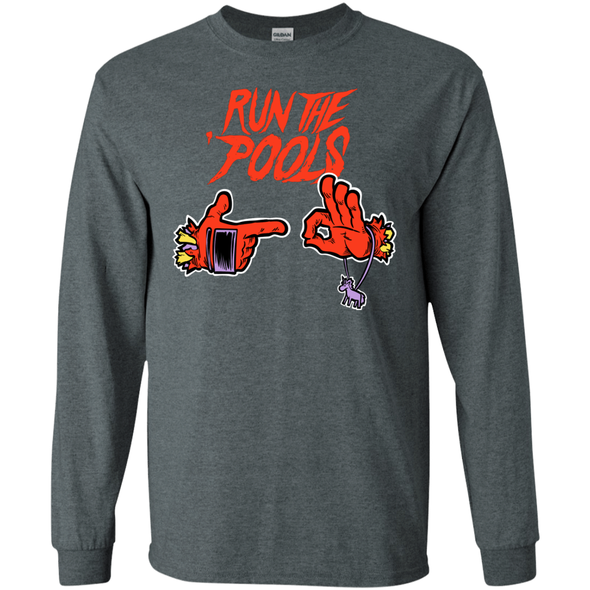 T-Shirts Dark Heather / S Run the Pools Men's Long Sleeve T-Shirt