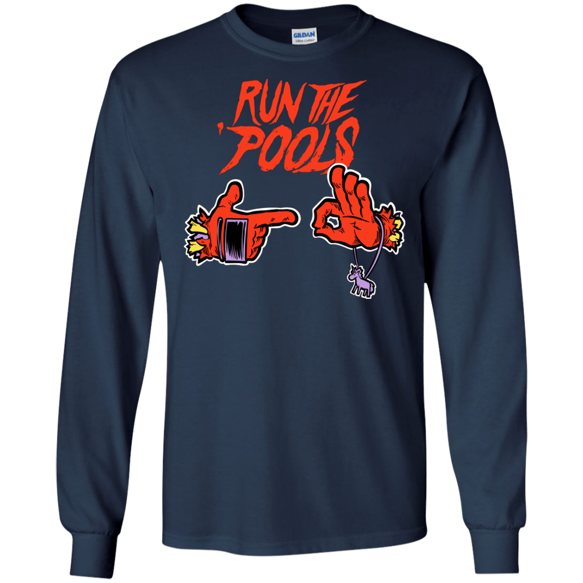 T-Shirts Navy / S Run the Pools Men's Long Sleeve T-Shirt