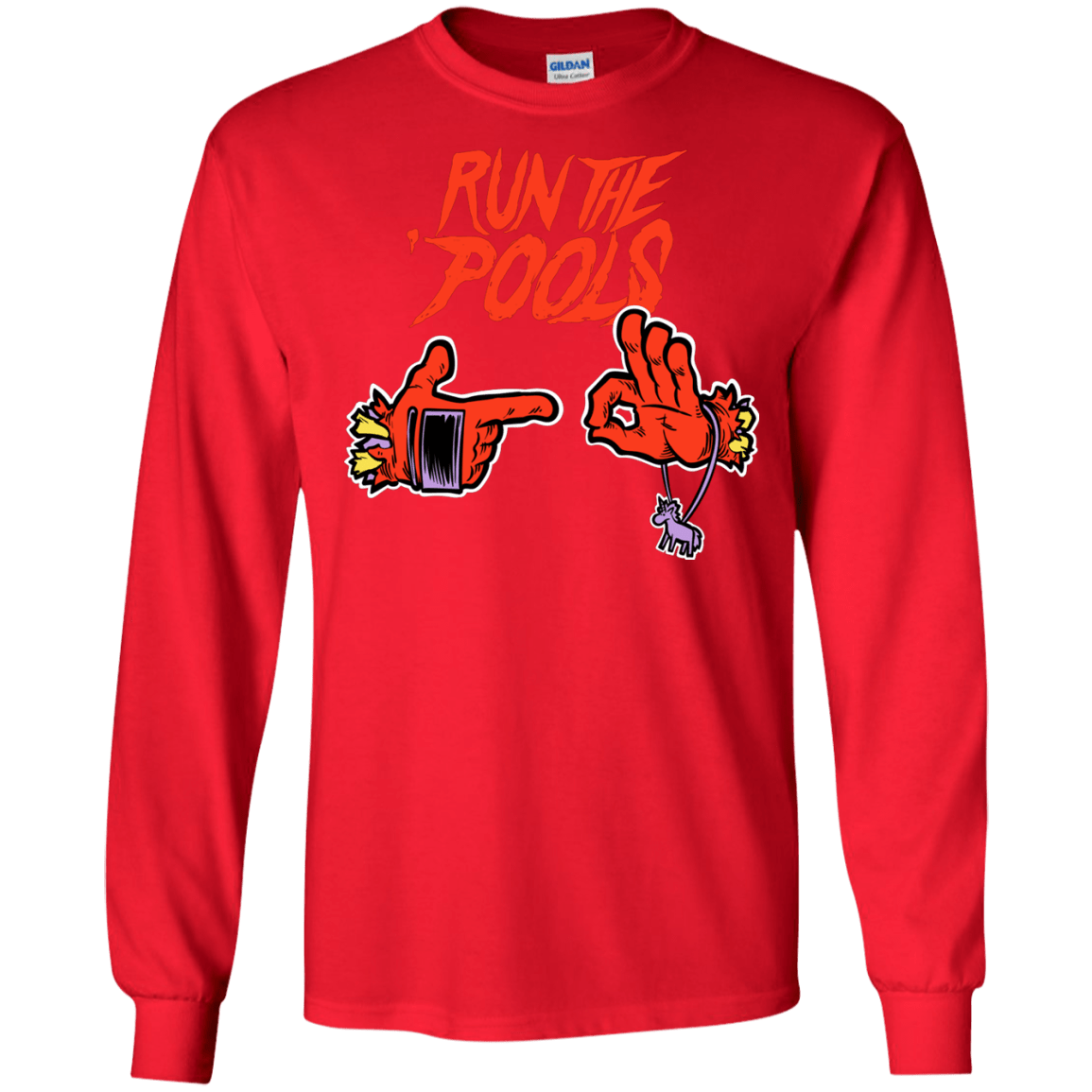 T-Shirts Red / S Run the Pools Men's Long Sleeve T-Shirt