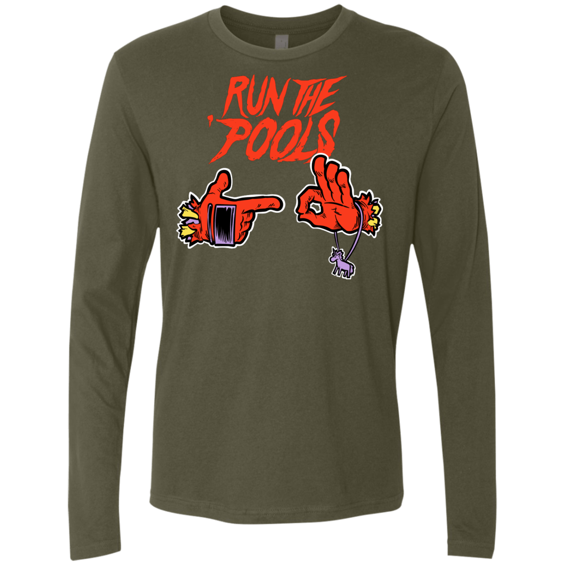 T-Shirts Military Green / S Run the Pools Men's Premium Long Sleeve