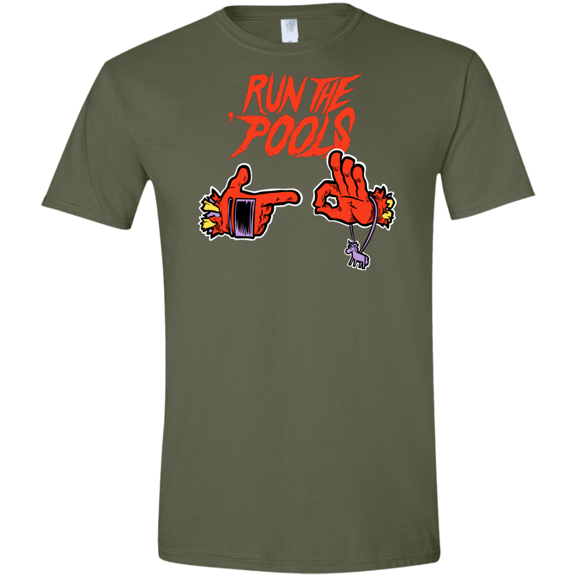 T-Shirts Military Green / S Run the Pools Men's Semi-Fitted Softstyle