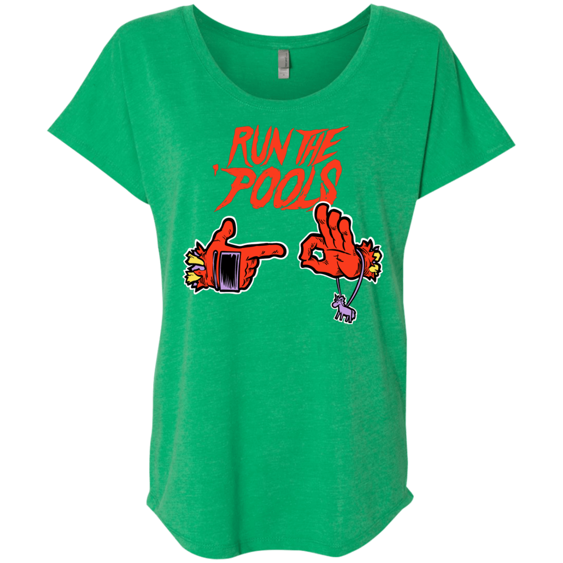 T-Shirts Envy / X-Small Run the Pools Triblend Dolman Sleeve