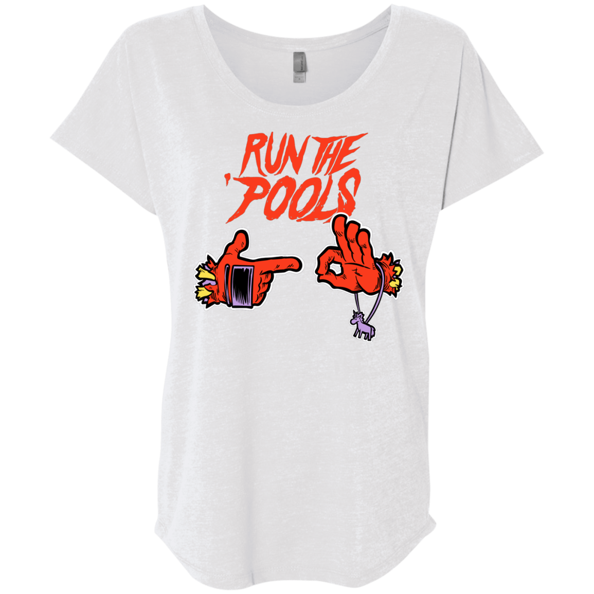 T-Shirts Heather White / X-Small Run the Pools Triblend Dolman Sleeve