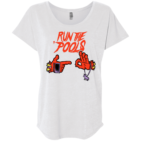 T-Shirts Heather White / X-Small Run the Pools Triblend Dolman Sleeve