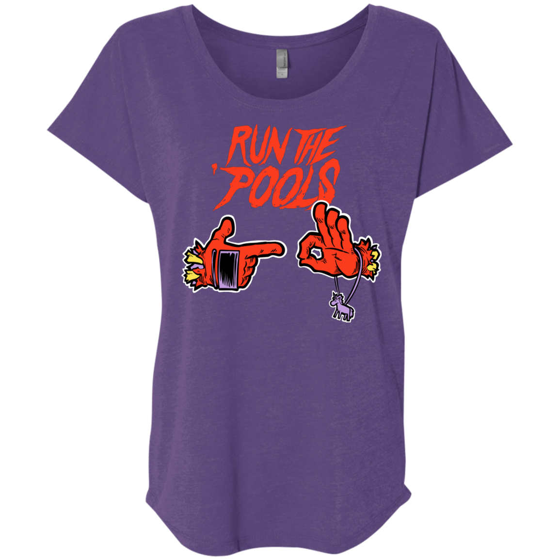 T-Shirts Purple Rush / X-Small Run the Pools Triblend Dolman Sleeve