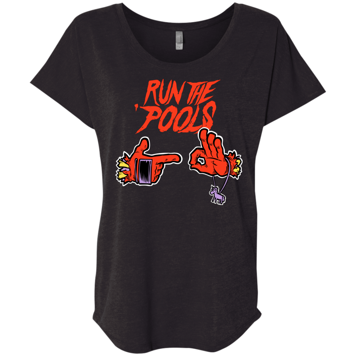 T-Shirts Vintage Black / X-Small Run the Pools Triblend Dolman Sleeve