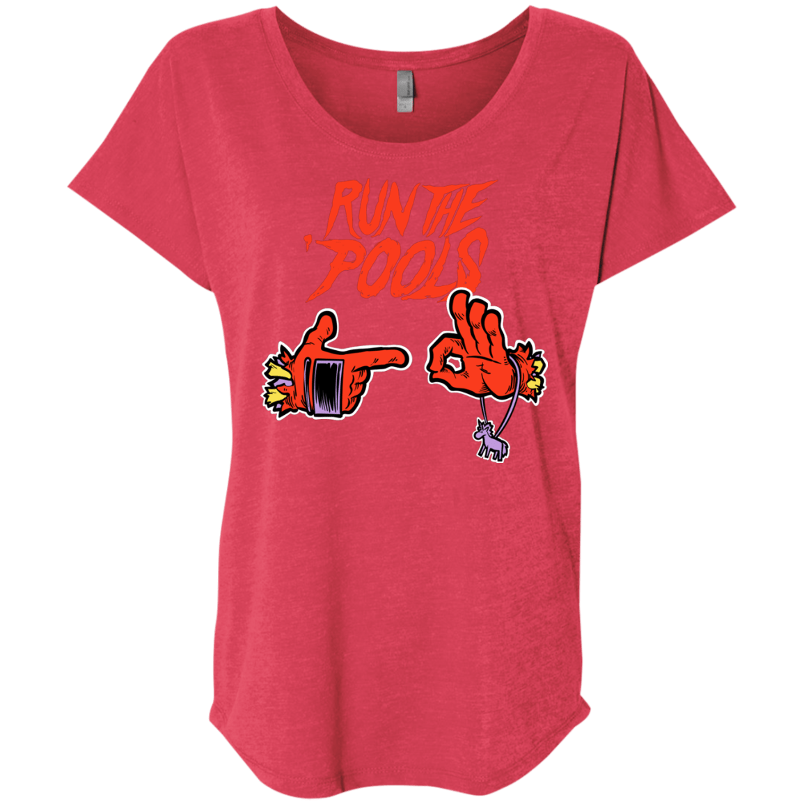 T-Shirts Vintage Red / X-Small Run the Pools Triblend Dolman Sleeve