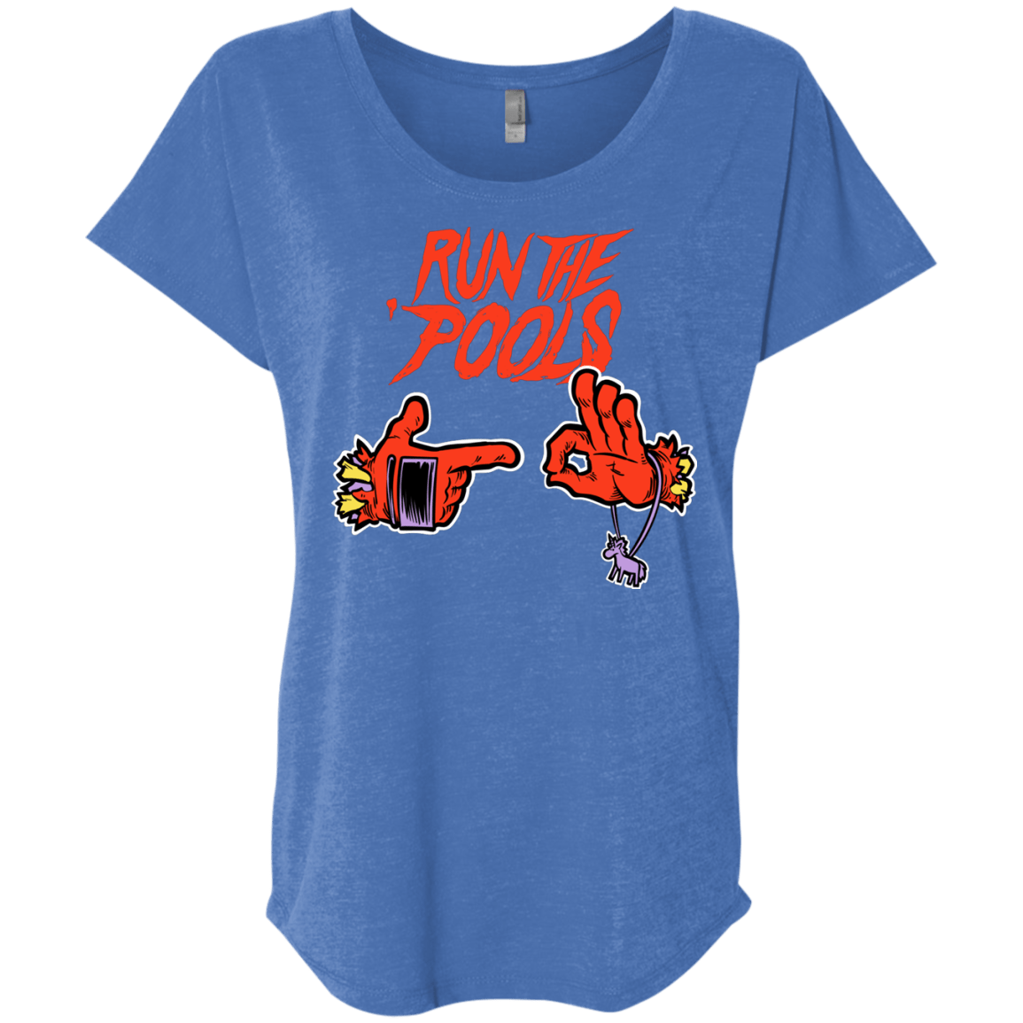 T-Shirts Vintage Royal / X-Small Run the Pools Triblend Dolman Sleeve