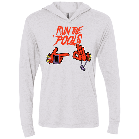 T-Shirts Heather White / X-Small Run the Pools Triblend Long Sleeve Hoodie Tee