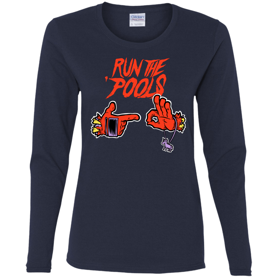 T-Shirts Navy / S Run the Pools Women's Long Sleeve T-Shirt