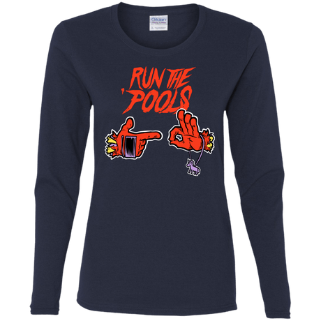 T-Shirts Navy / S Run the Pools Women's Long Sleeve T-Shirt