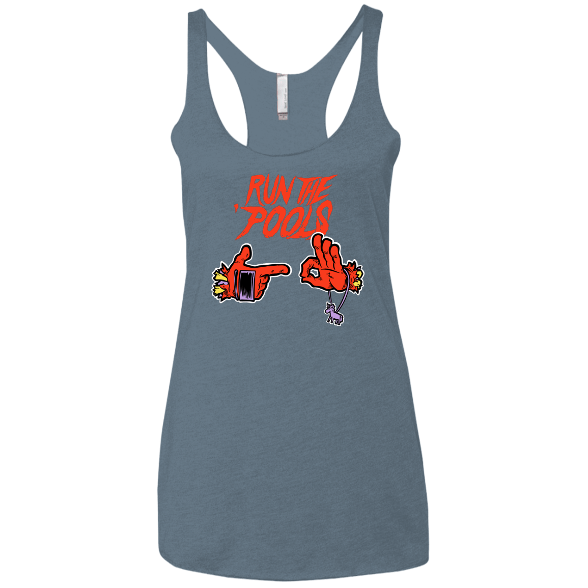 T-Shirts Indigo / X-Small Run the Pools Women's Triblend Racerback Tank