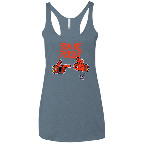 T-Shirts Indigo / X-Small Run the Pools Women's Triblend Racerback Tank