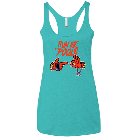 T-Shirts Tahiti Blue / X-Small Run the Pools Women's Triblend Racerback Tank