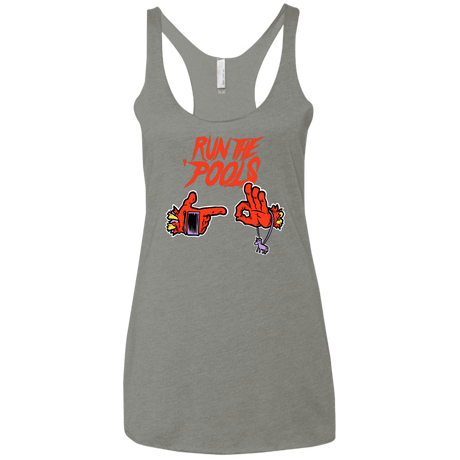 T-Shirts Venetian Grey / X-Small Run the Pools Women's Triblend Racerback Tank