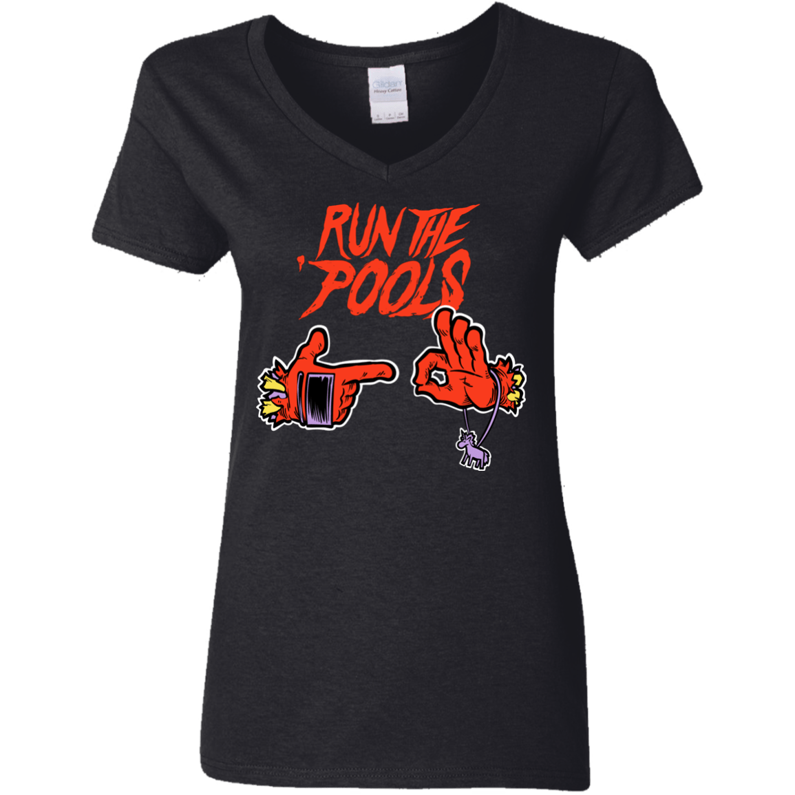 T-Shirts Black / S Run the Pools Women's V-Neck T-Shirt