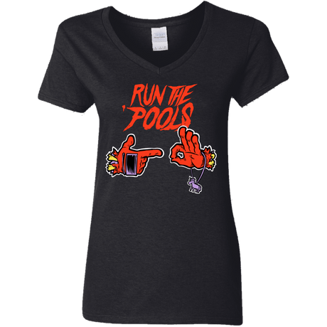 T-Shirts Black / S Run the Pools Women's V-Neck T-Shirt