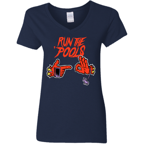 T-Shirts Navy / S Run the Pools Women's V-Neck T-Shirt