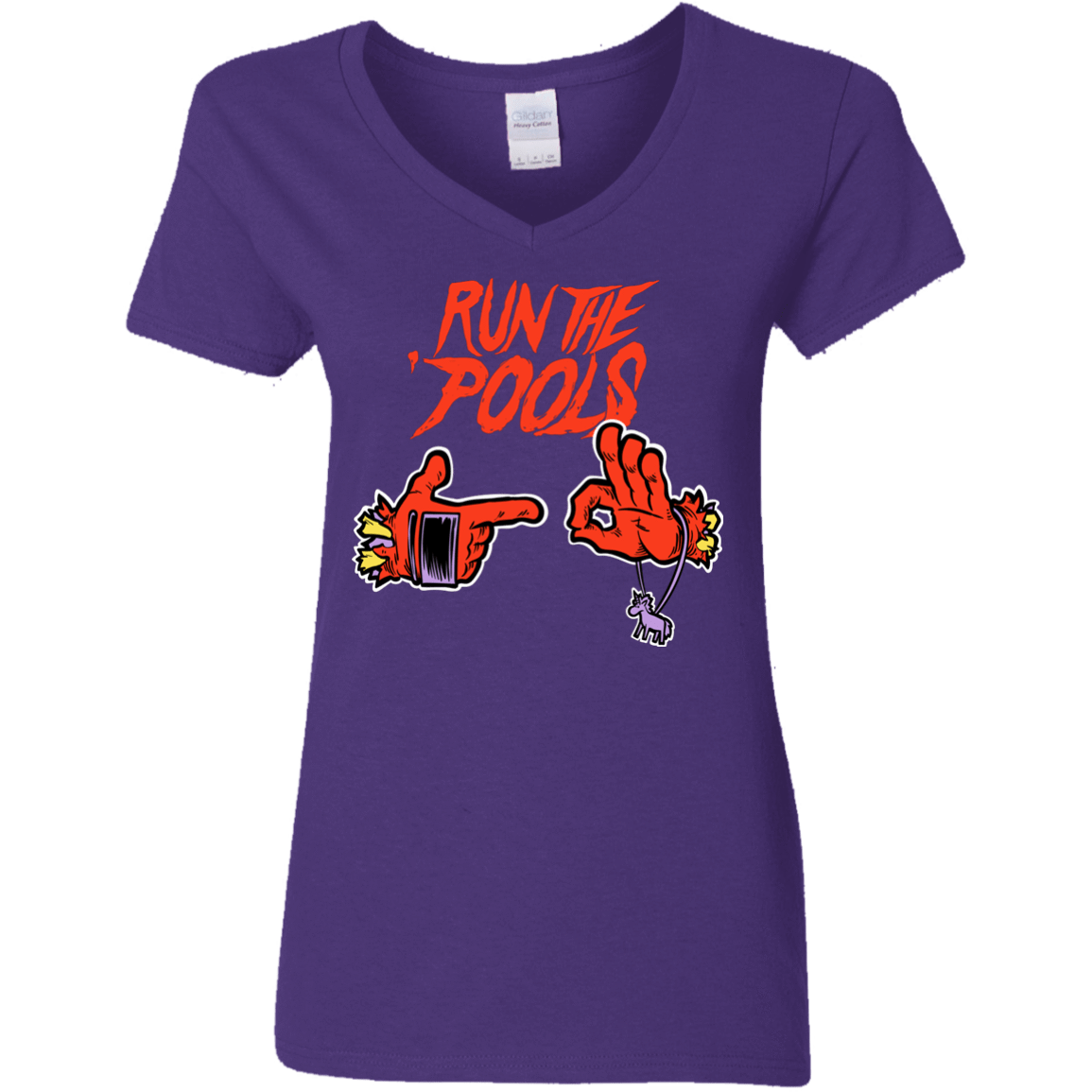 T-Shirts Purple / S Run the Pools Women's V-Neck T-Shirt