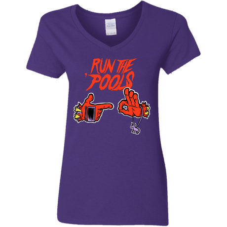 T-Shirts Purple / S Run the Pools Women's V-Neck T-Shirt