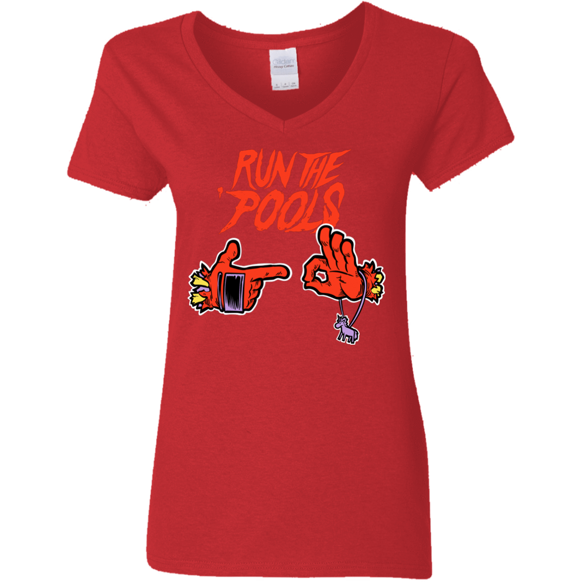 T-Shirts Red / S Run the Pools Women's V-Neck T-Shirt