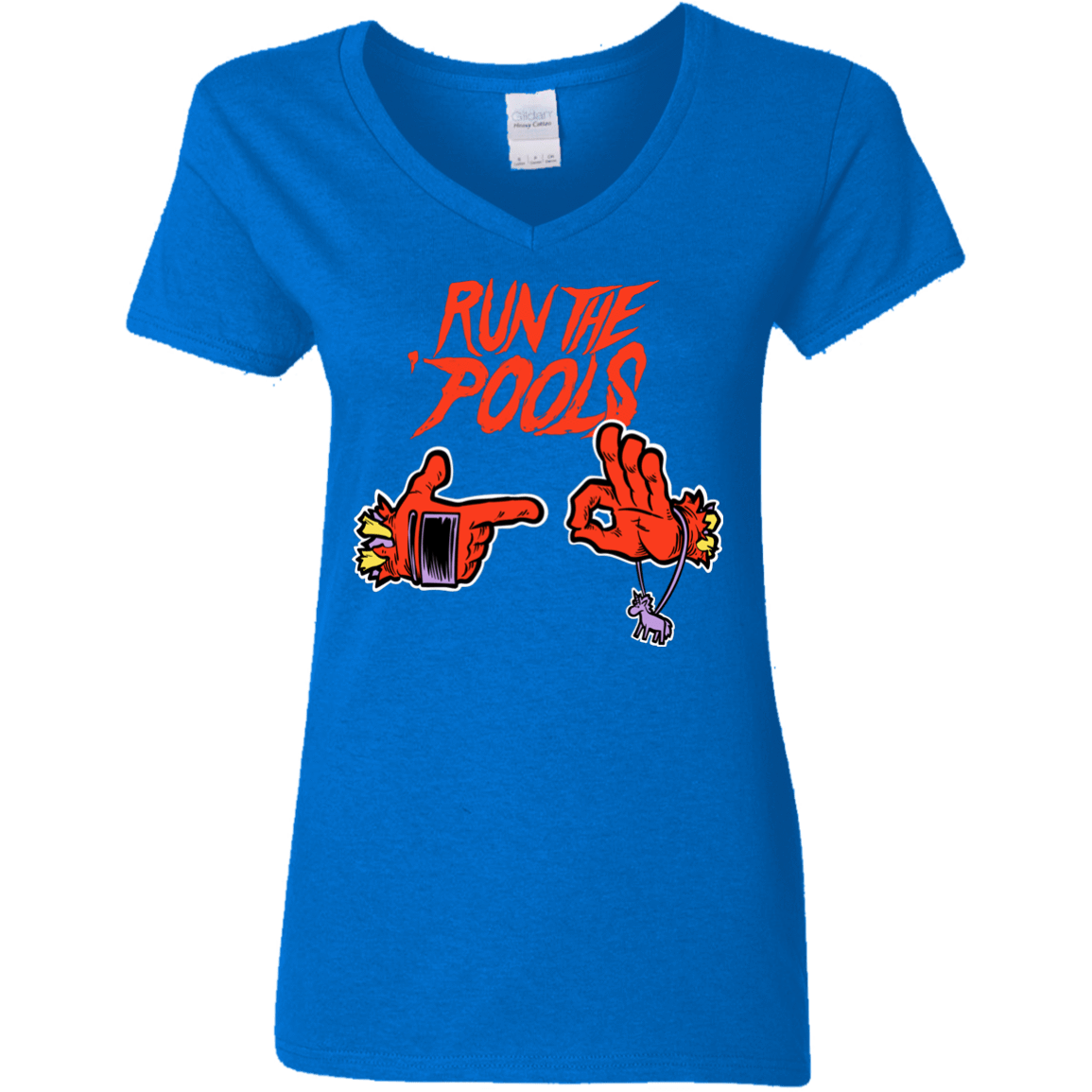 T-Shirts Royal / S Run the Pools Women's V-Neck T-Shirt